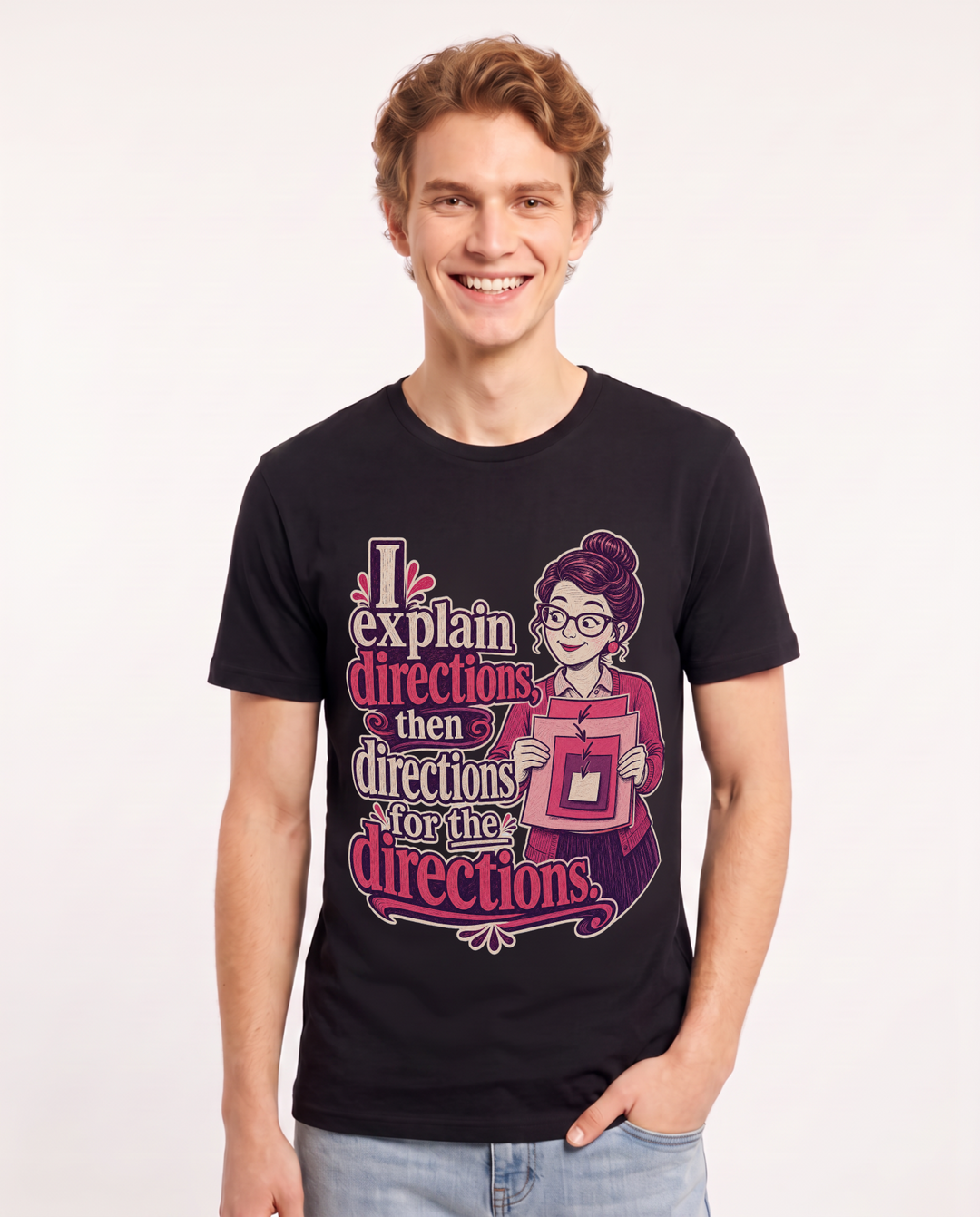 Teacher Black T-Shirt for Men – Everyday Expression Graphic Tee product image 3