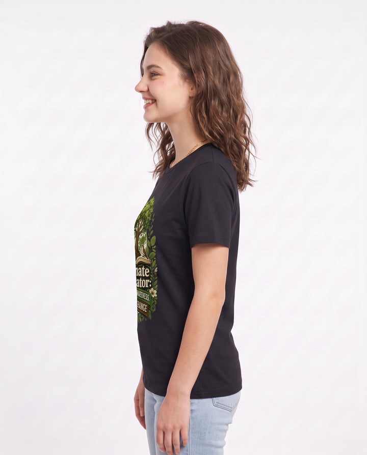 Climate Educator: Spreading Awareness, Making Change Women's Black T-Shirt product image 3