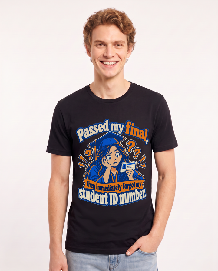 Graduation Black T-Shirt for Men – Everyday Expression Graphic Tee product image 3