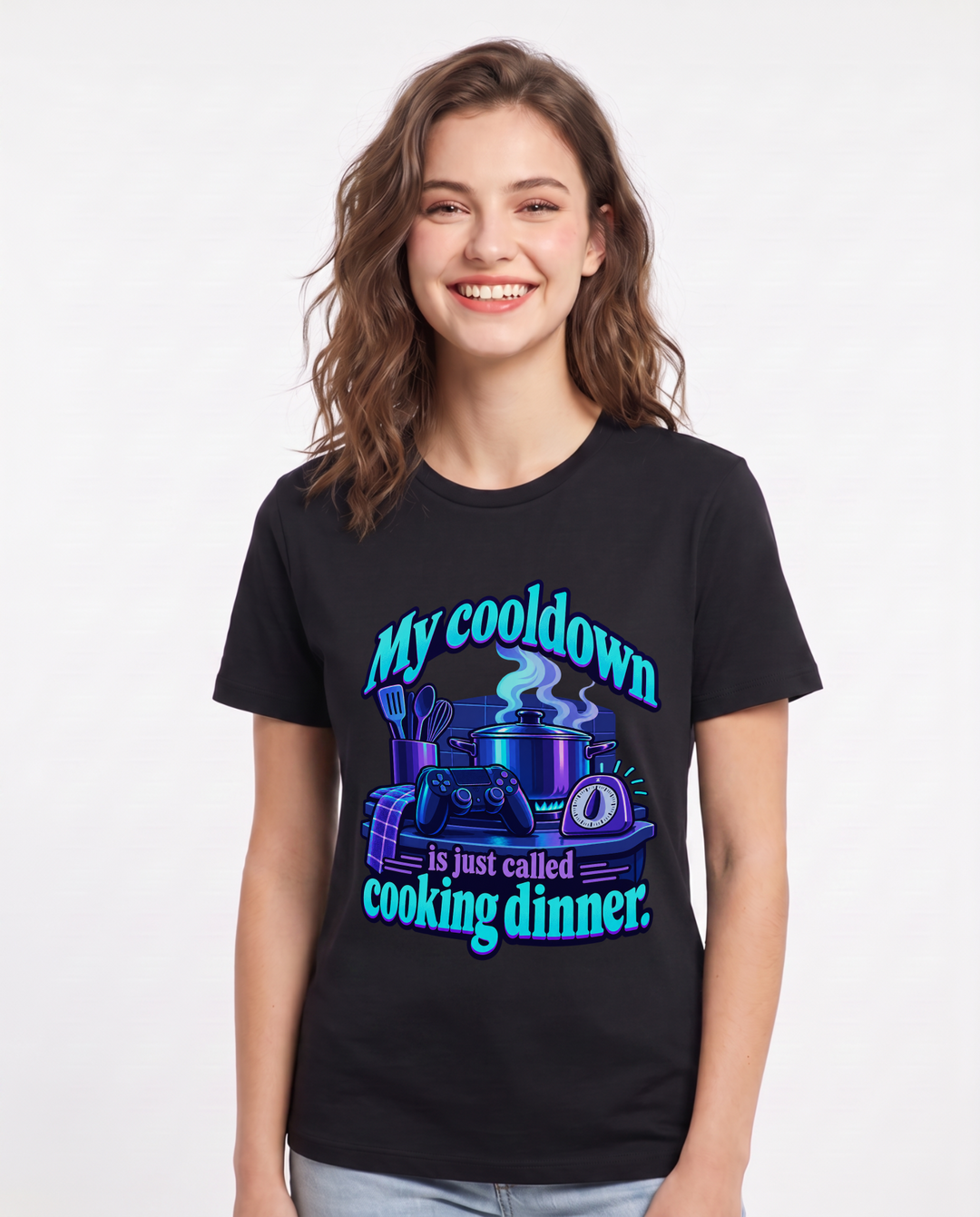 Gaming Black T-Shirt for Women – Game Night Graphic Tee product image 3
