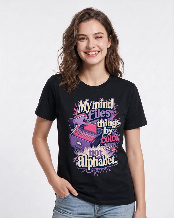 Neurodiversity Black T-Shirt for Women – Everyday Expression Graphic Tee product image 1