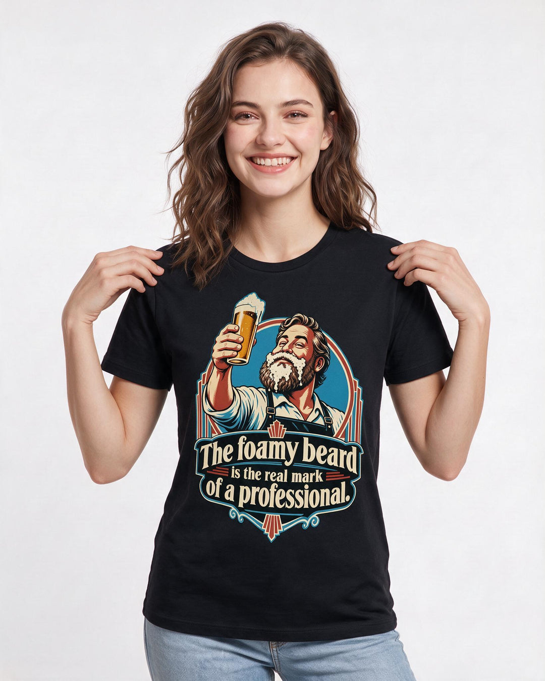 Beer Black T-Shirt for Women – Everyday Expression Graphic Tee product image 1