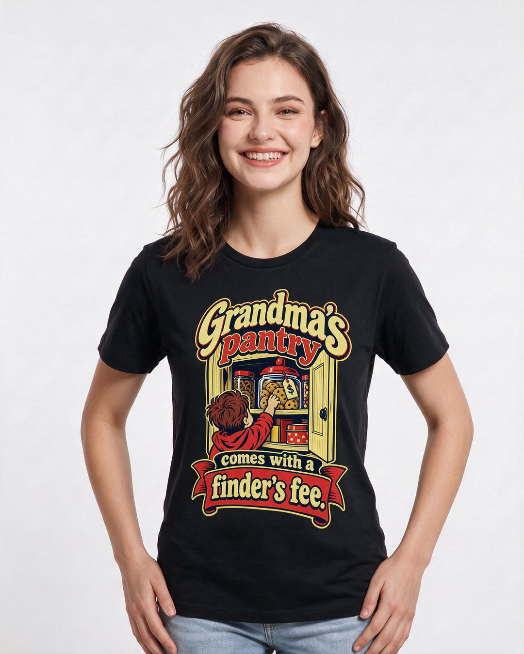 Grandparent Black T-Shirt for Women – Everyday Expression Graphic Tee product image 1
