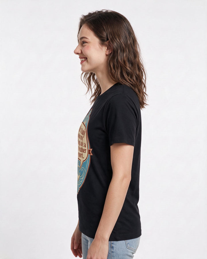 Graphic Women's Black T-Shirt - He is steady when my feelings are a product image 2