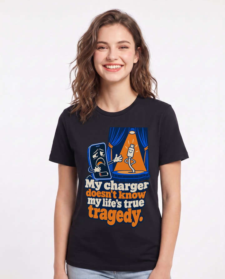 Meme Black T-Shirt for Women – Everyday Expression Graphic Tee product image 3