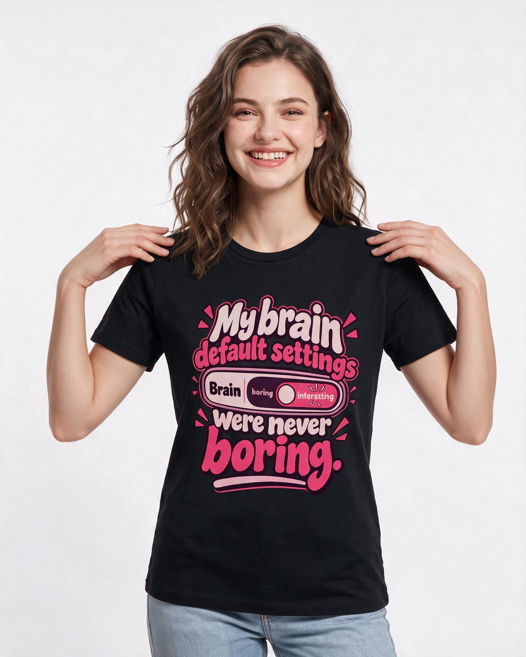 Neurodiversity Black T-Shirt for Women – Everyday Expression Graphic Tee product image 1