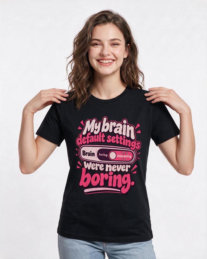 Neurodiversity Black T-Shirt for Women – Everyday Expression Graphic Tee product image 1