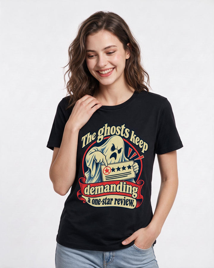 Halloween Black T-Shirt for Women – Halloween Theme Graphic Tee product image 1