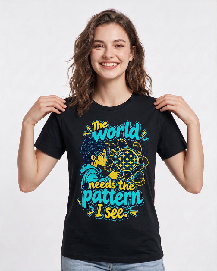 Neurodiversity Black T-Shirt for Women – Everyday Expression Graphic Tee product image 1
