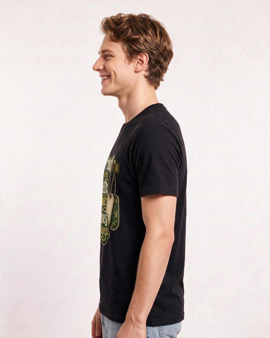 Veteran Men's Black T-Shirt – Proud of the oath; prouder of the promises I still keep. product image 2