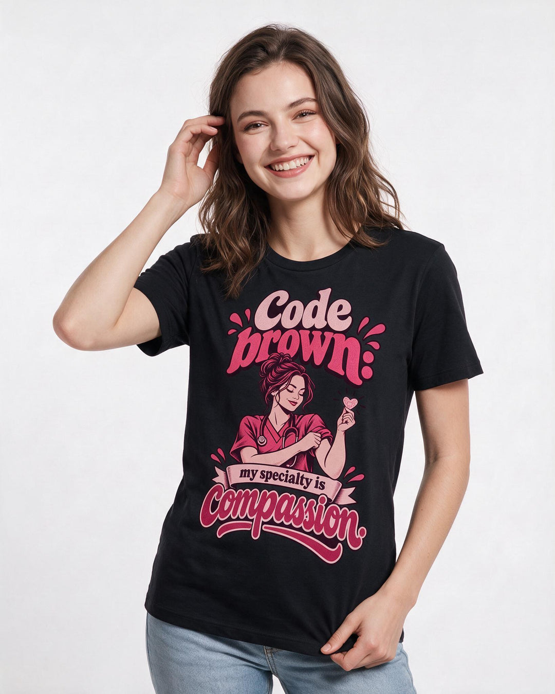 Nurse Black T-Shirt for Women – Nursing Life Graphic Tee product image 1