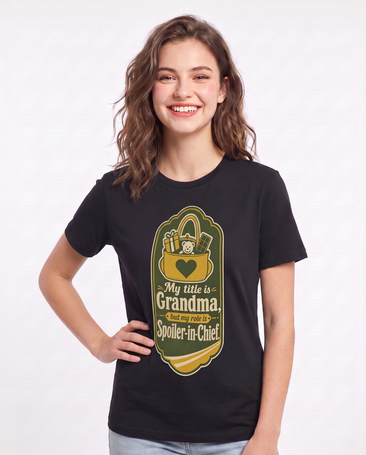 Graphic Women's Black T-Shirt - My title is Grandma, but my role is product image 3