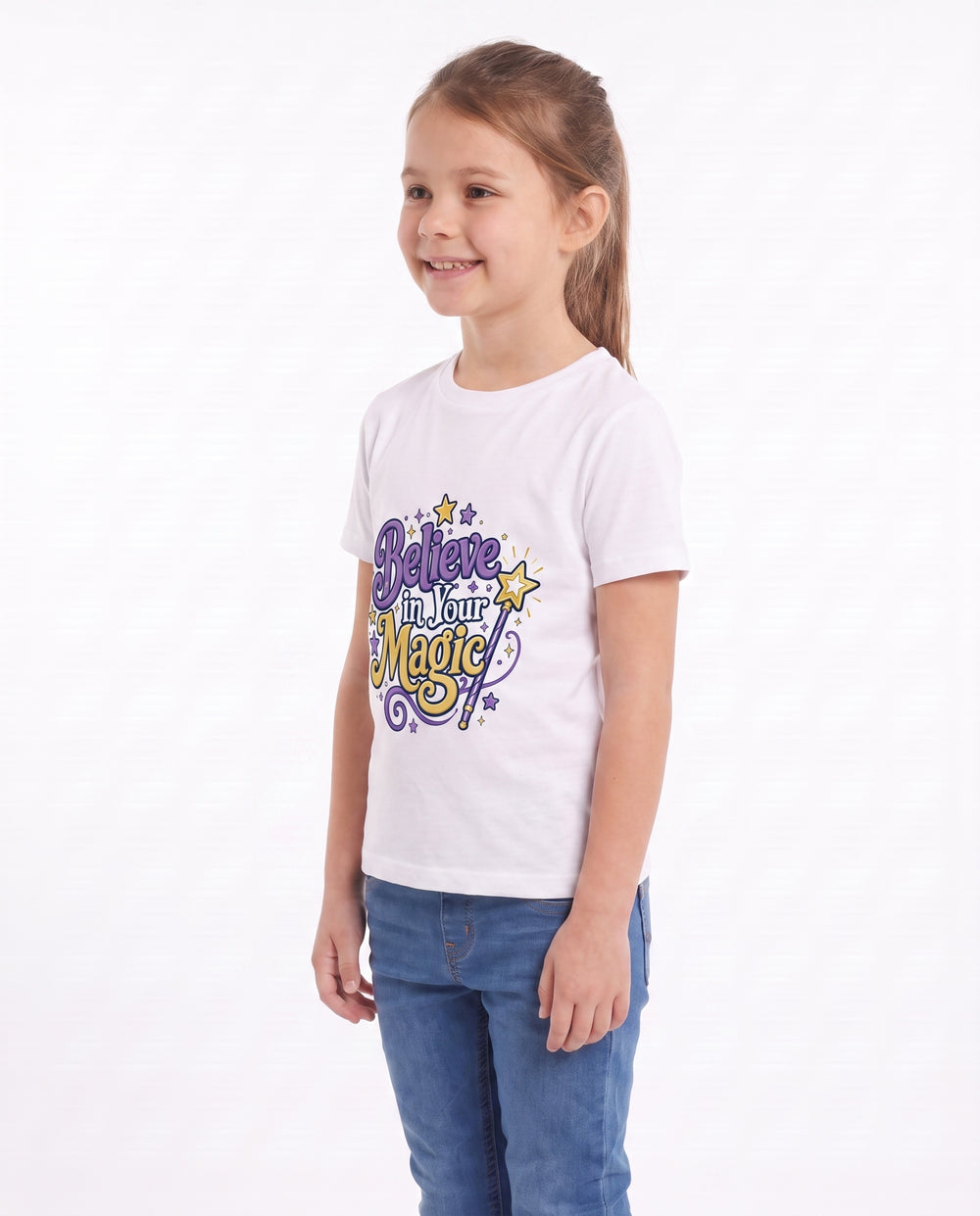 Believe In Your Magic White T-Shirt mockup 2