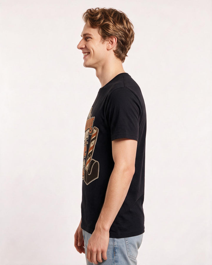 Christmas Men's Black T-Shirt – My wrapping paper to tape ratio is a crisis. product image 2