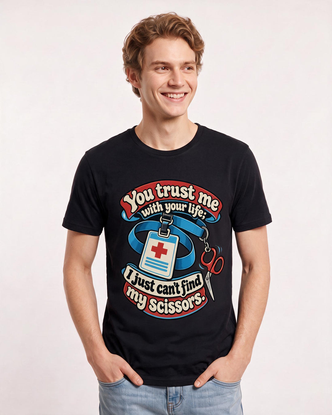 Nurse Black T-Shirt for Men – Nursing Life Graphic Tee product image 1
