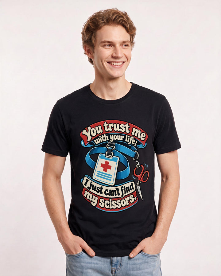 Nurse Black T-Shirt for Men – Nursing Life Graphic Tee product image 1