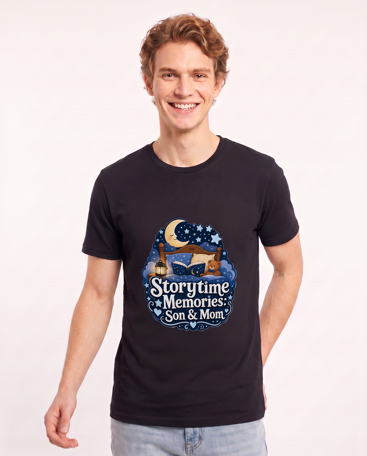 Storytime Memories: Son & Mom Men's Black T-Shirt product image 1