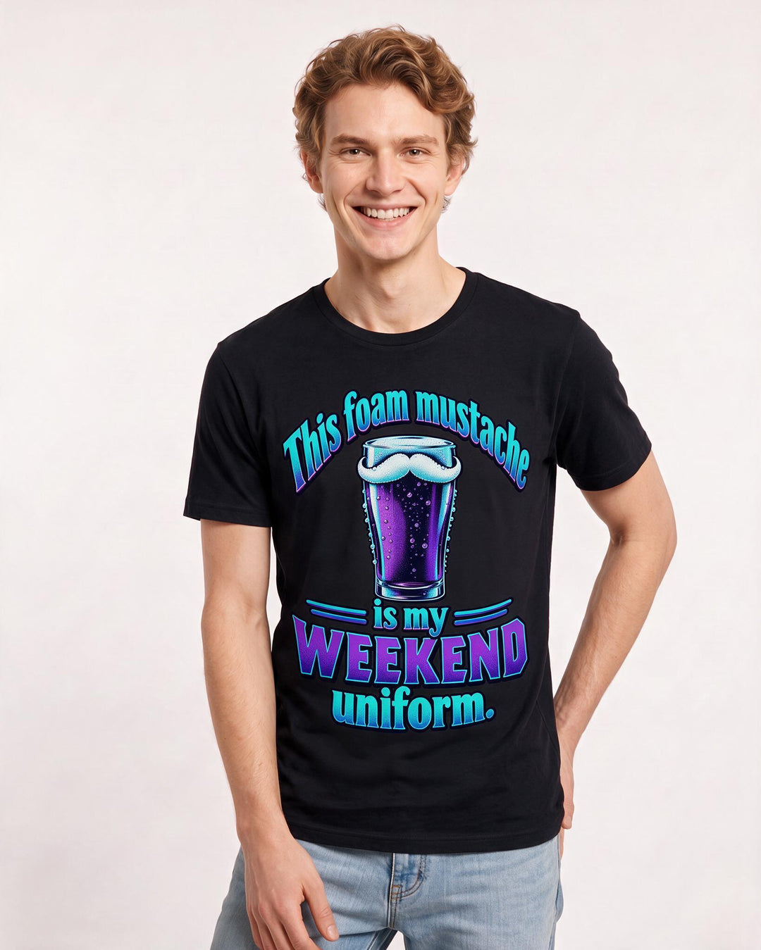 Beer Black T-Shirt for Men – Everyday Expression Graphic Tee product image 1