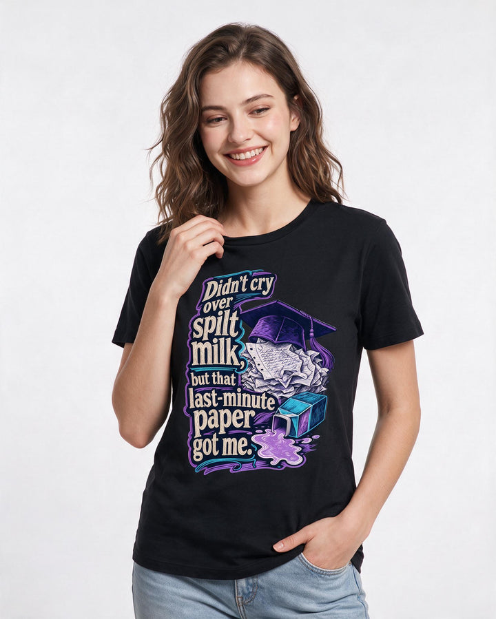 Graduation Black T-Shirt for Women – Everyday Expression Graphic Tee product image 3