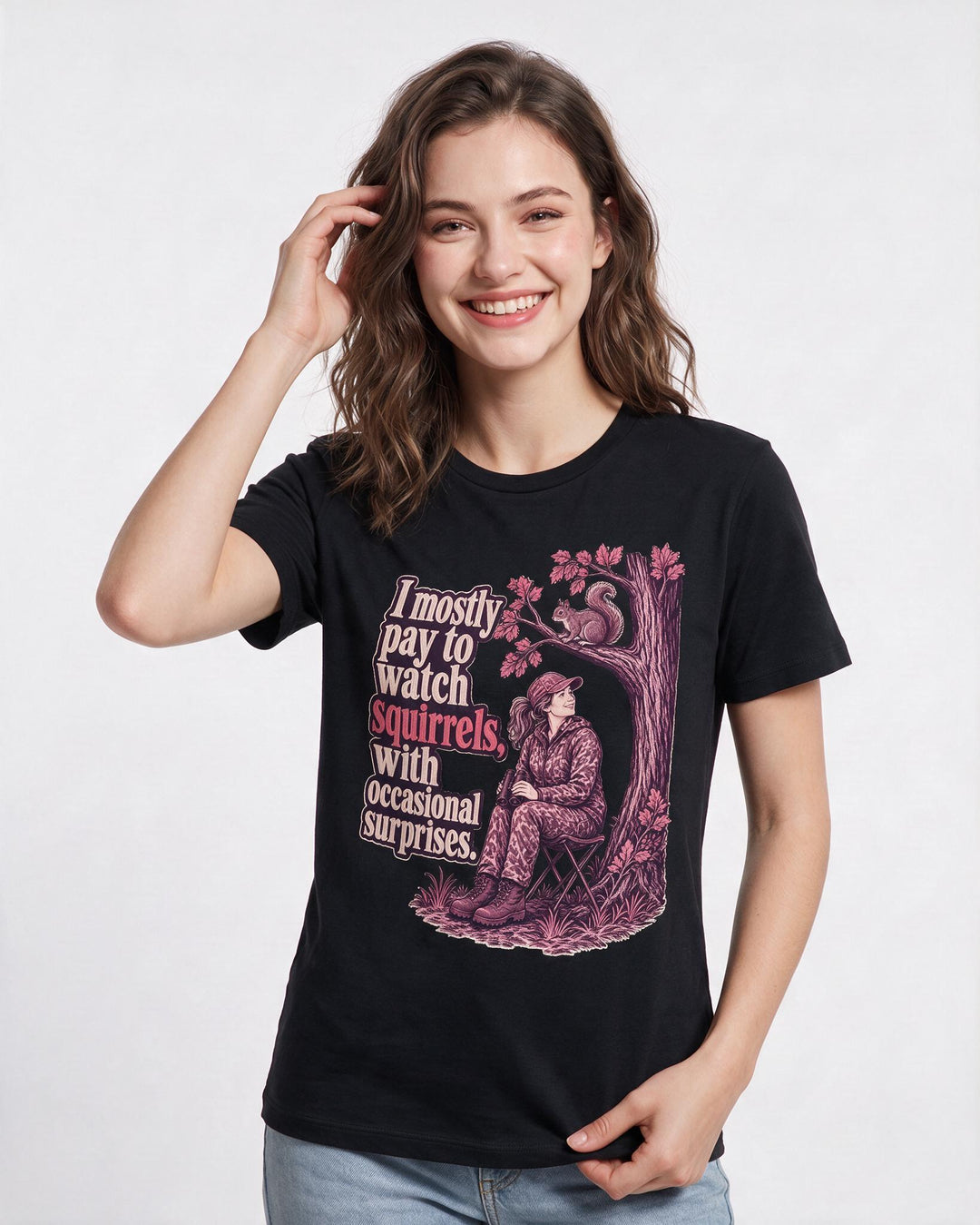 Hunting Black T-Shirt for Women – Everyday Expression Graphic Tee product image 1