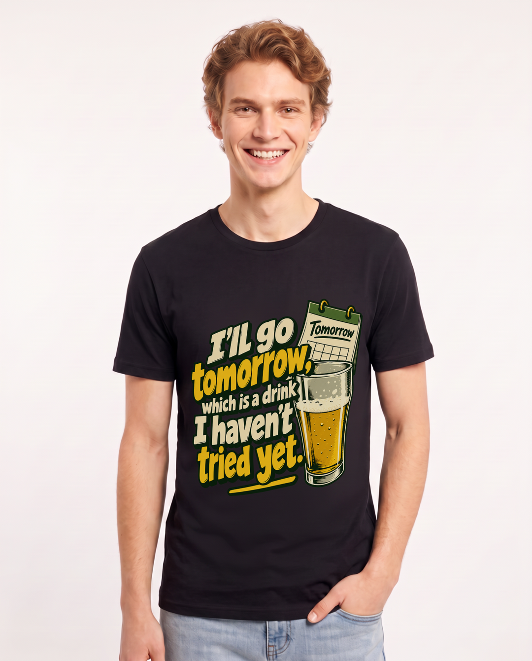 Beer Black T-Shirt for Men – Everyday Expression Graphic Tee product image 3