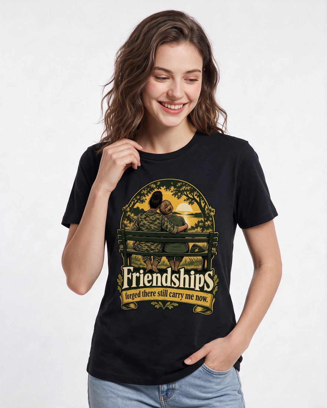 Veteran Black T-Shirt for Women – Everyday Expression Graphic Tee product image 1
