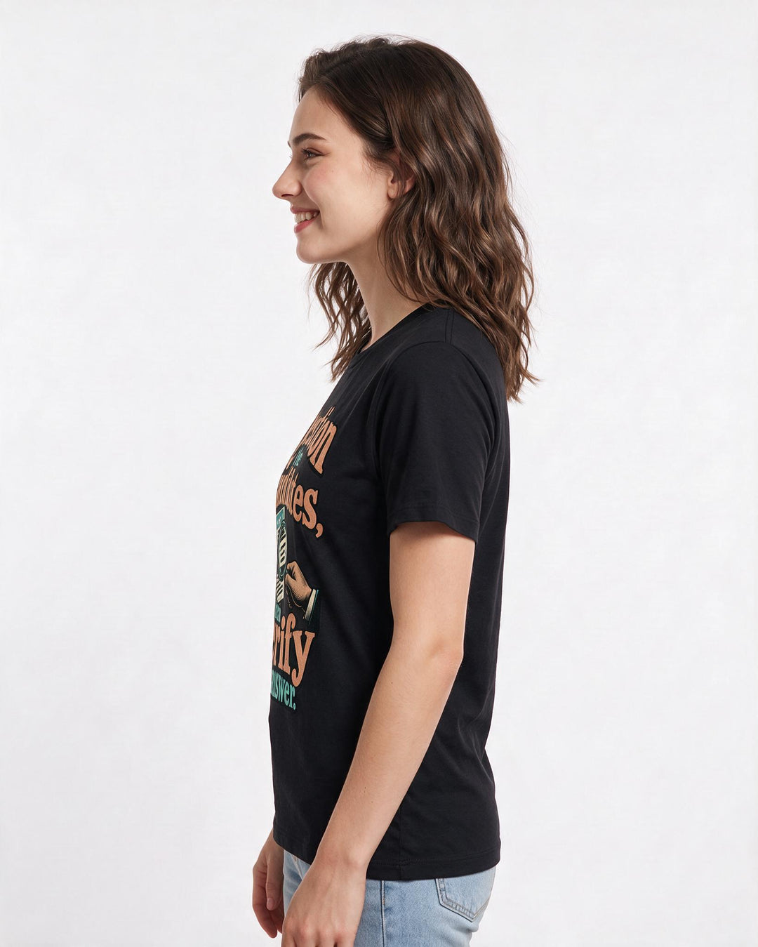 Political Statement Black T-Shirt for Women – Everyday Expression Graphic Tee product image 2