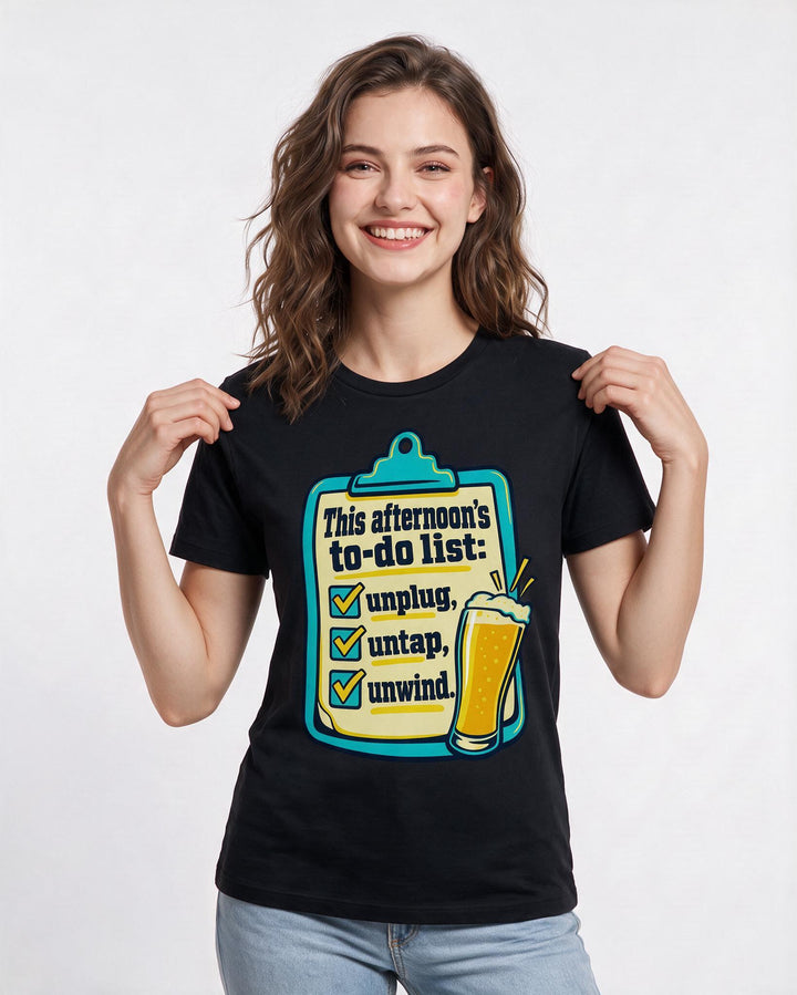 Beer Black T-Shirt for Women – Everyday Expression Graphic Tee product image 1