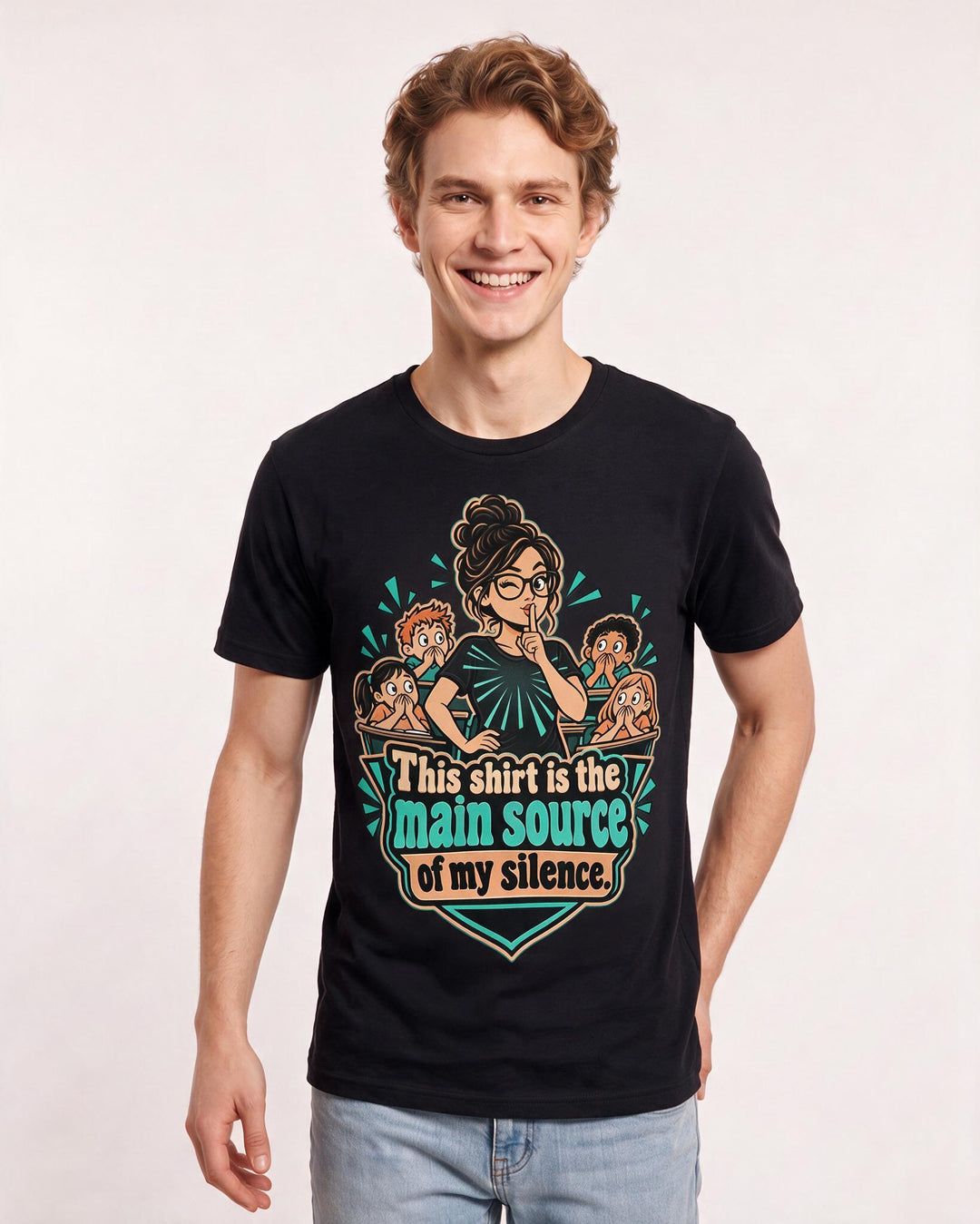 Teacher Black T-Shirt for Men – Everyday Expression Graphic Tee product image 1