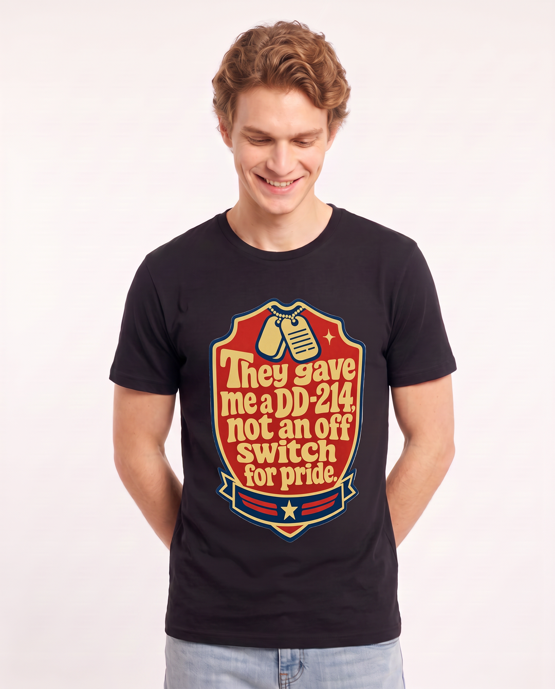Graphic Men's Black T-Shirt - They gave me a DD-214, not an off switch product image 3