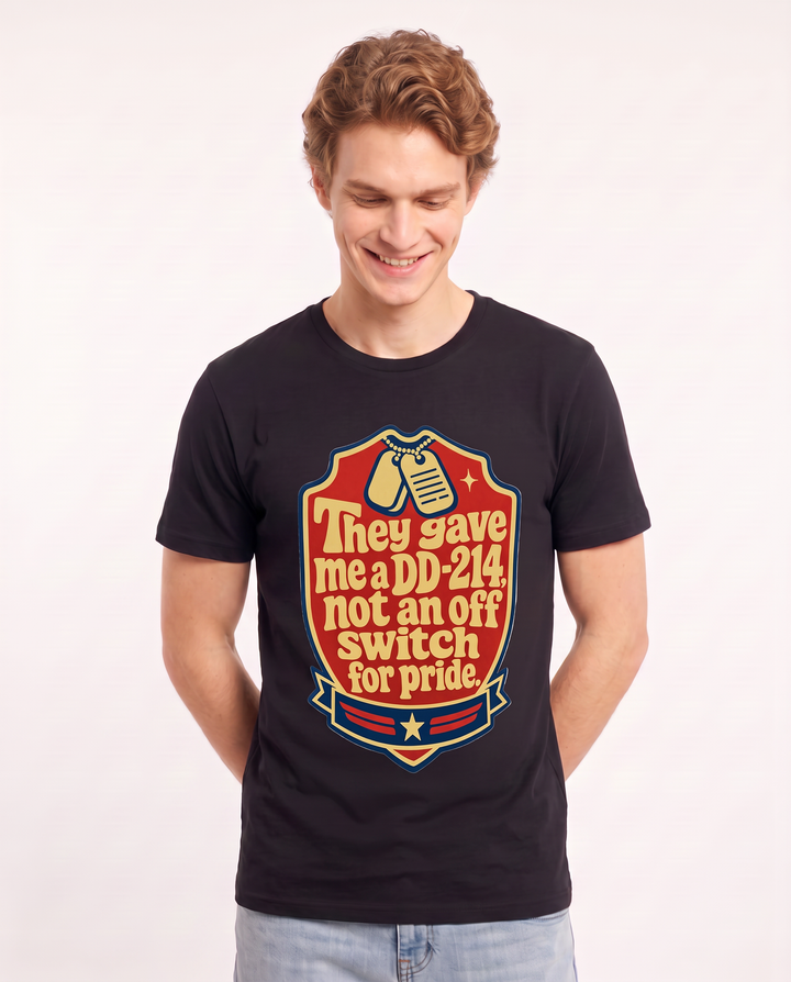 Graphic Men's Black T-Shirt - They gave me a DD-214, not an off switch product image 3