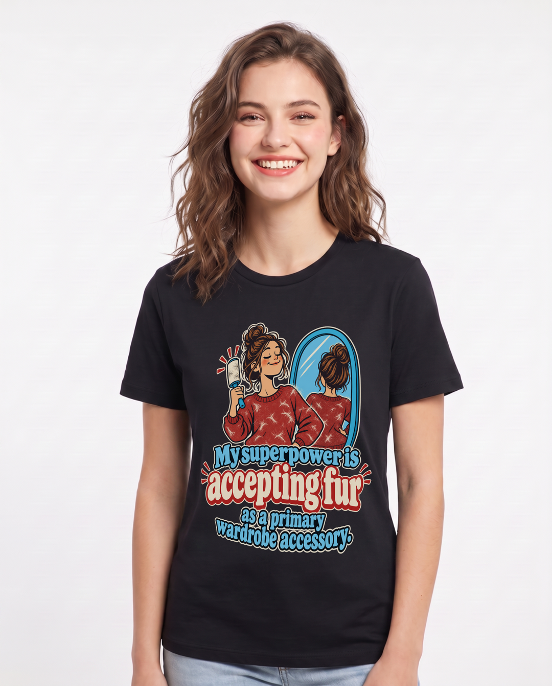 Cat Lover Black T-Shirt for Women – Everyday Expression Graphic Tee product image 3
