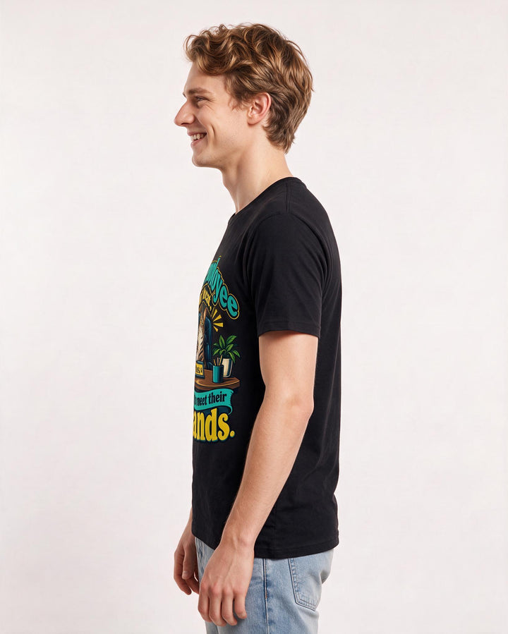 Cat Lover Black T-Shirt for Men – Everyday Expression Graphic Tee product image 2