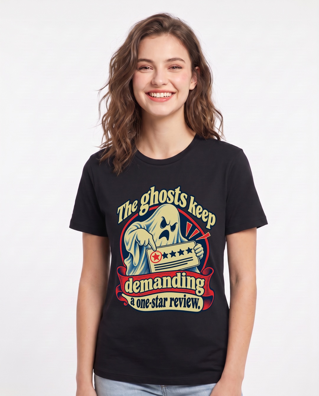 Halloween Black T-Shirt for Women – Halloween Theme Graphic Tee product image 3