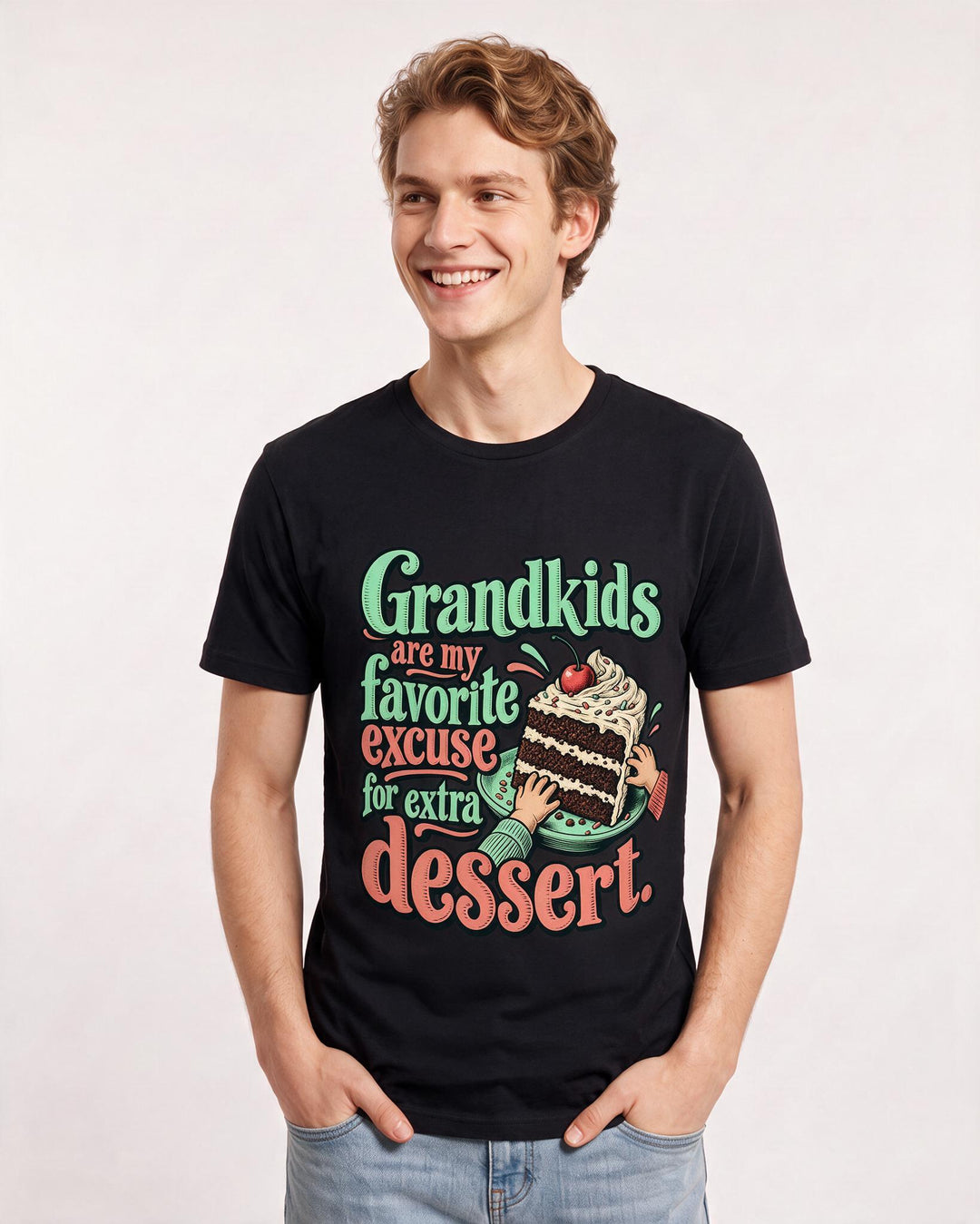 Grandparent Black T-Shirt for Men – Everyday Expression Graphic Tee product image 1