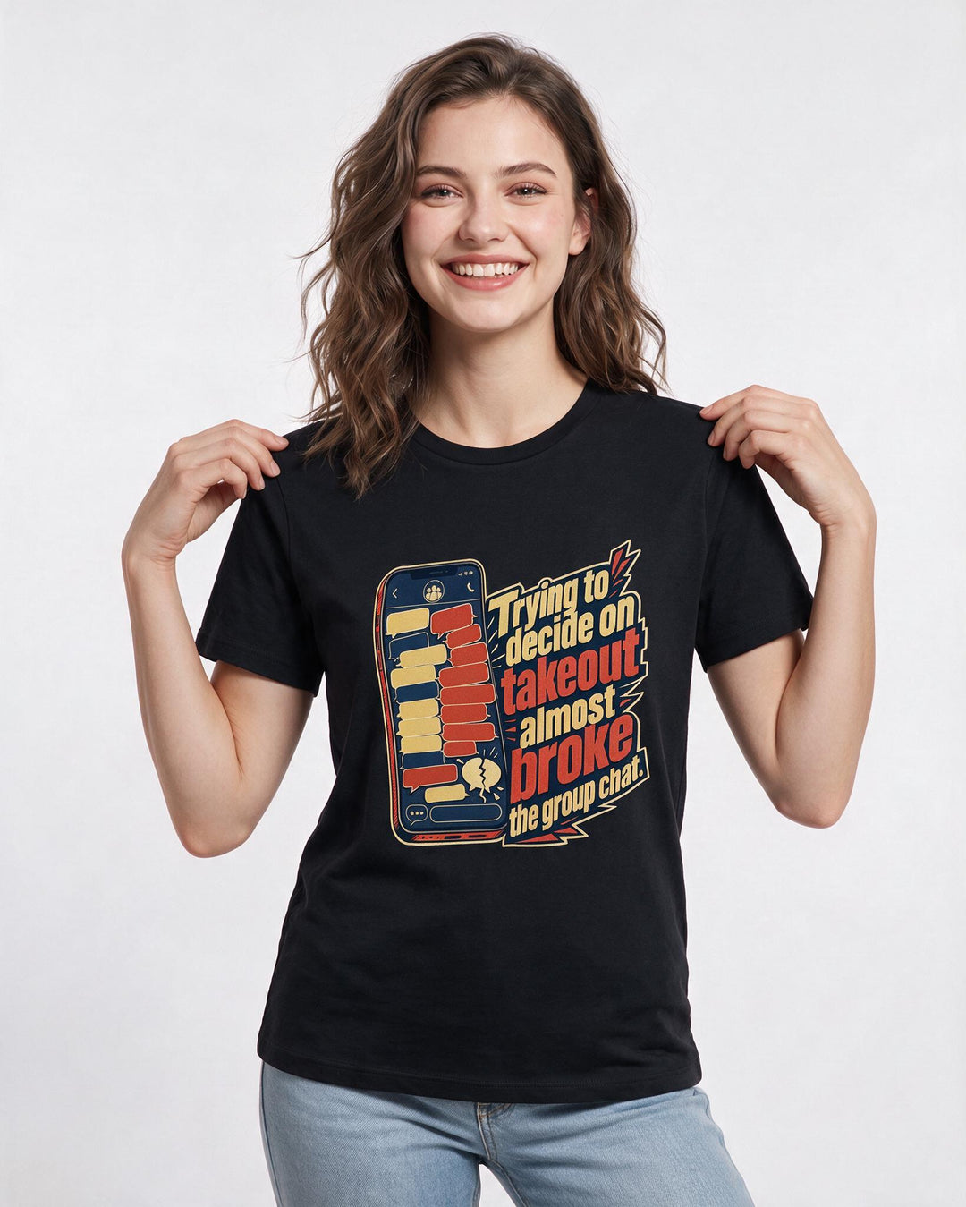 Meme Black T-Shirt for Women – Everyday Expression Graphic Tee product image 3