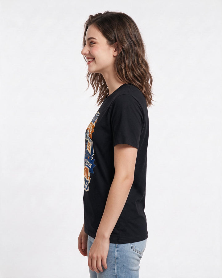 Funny Family Women's Black T-Shirt – Still recovering from the great glitter spill of '23. product image 2