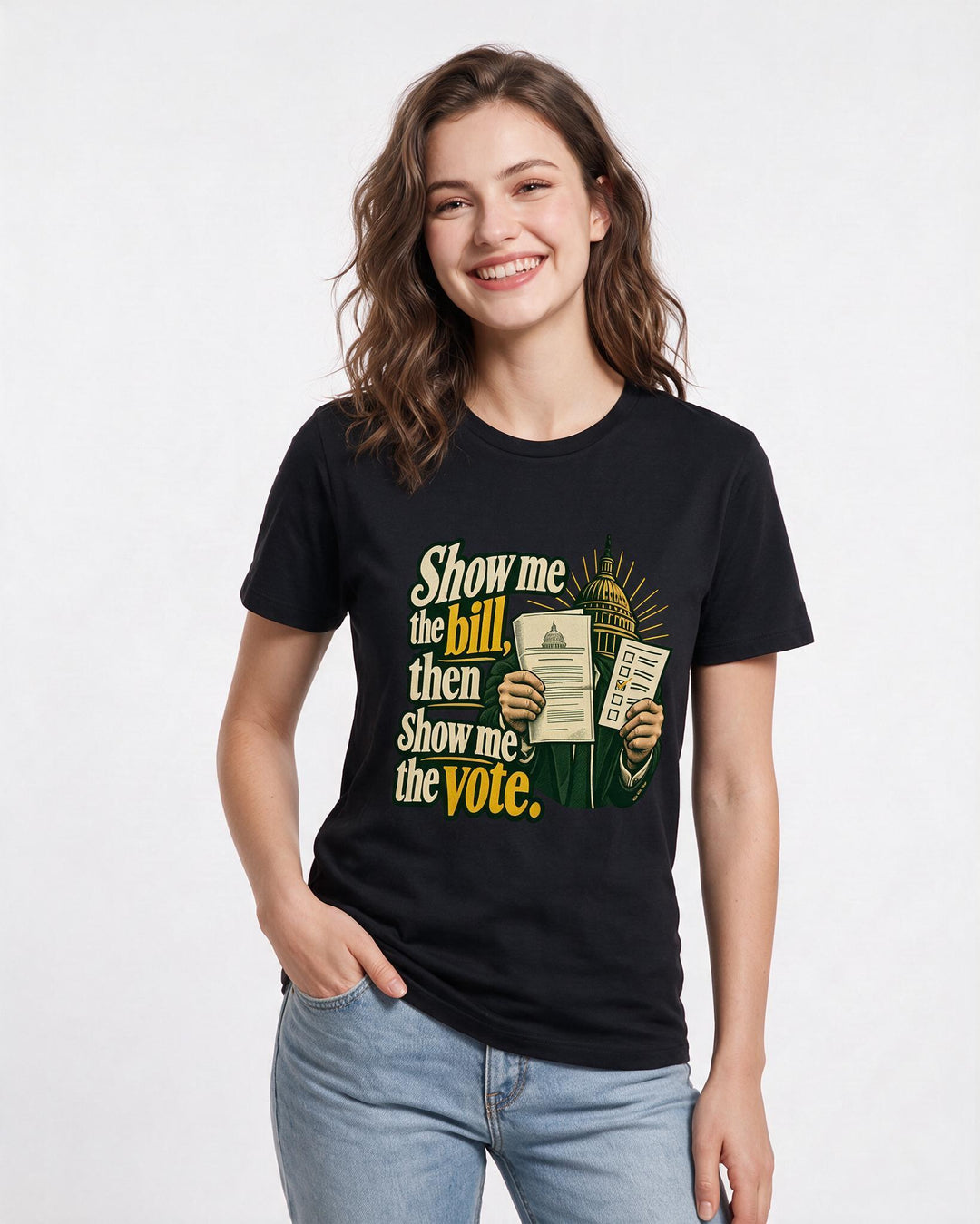 Political Statement Black T-Shirt for Women – Everyday Expression Graphic Tee product image 1
