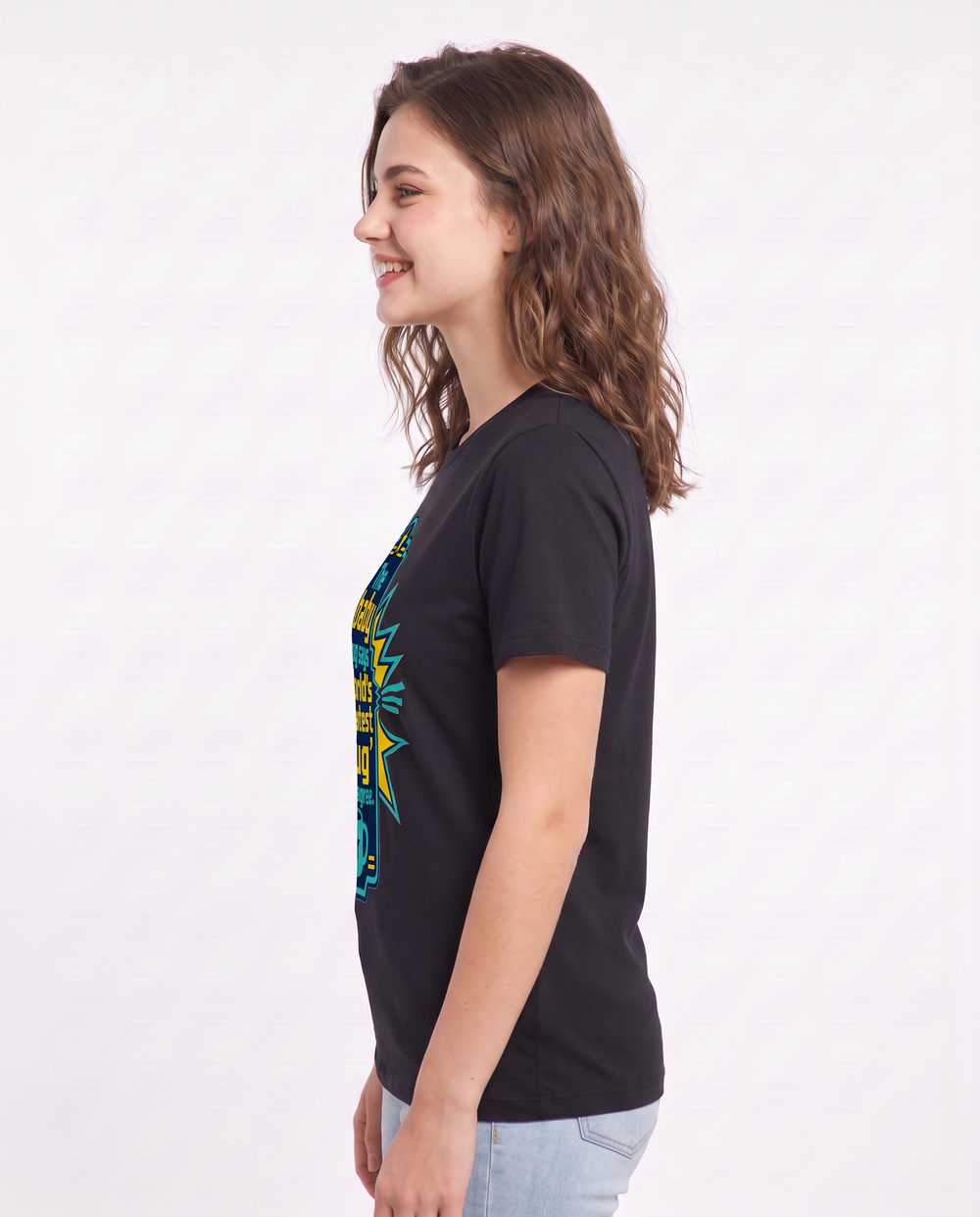 Graphic Women's Black T-Shirt - The baby mug says 'World's Greatest product image 2