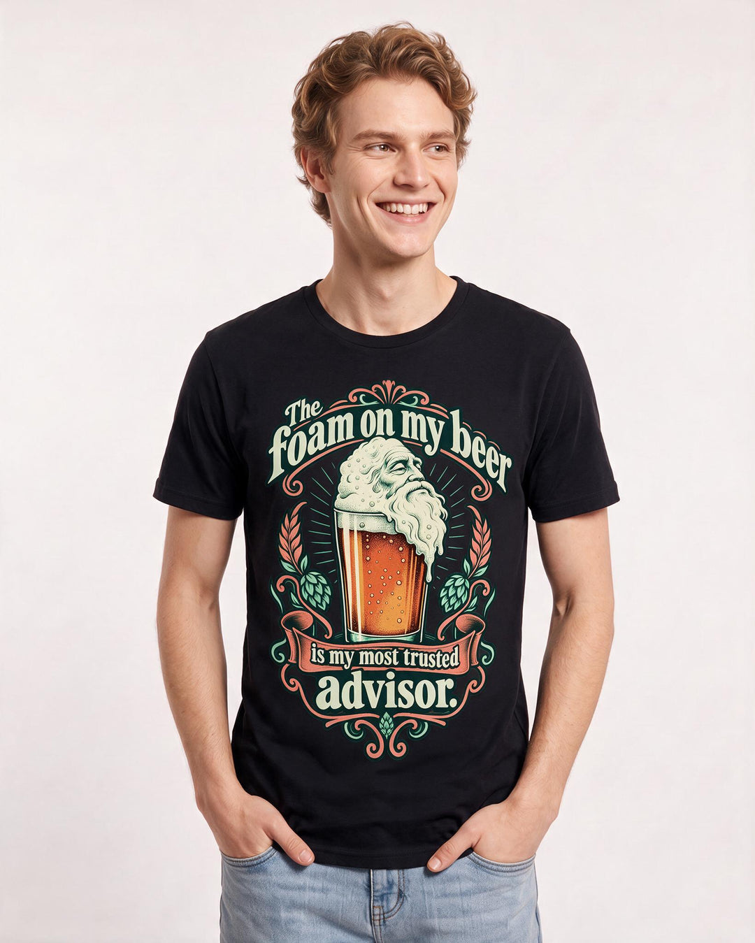 Beer Black T-Shirt for Men – Everyday Expression Graphic Tee product image 1