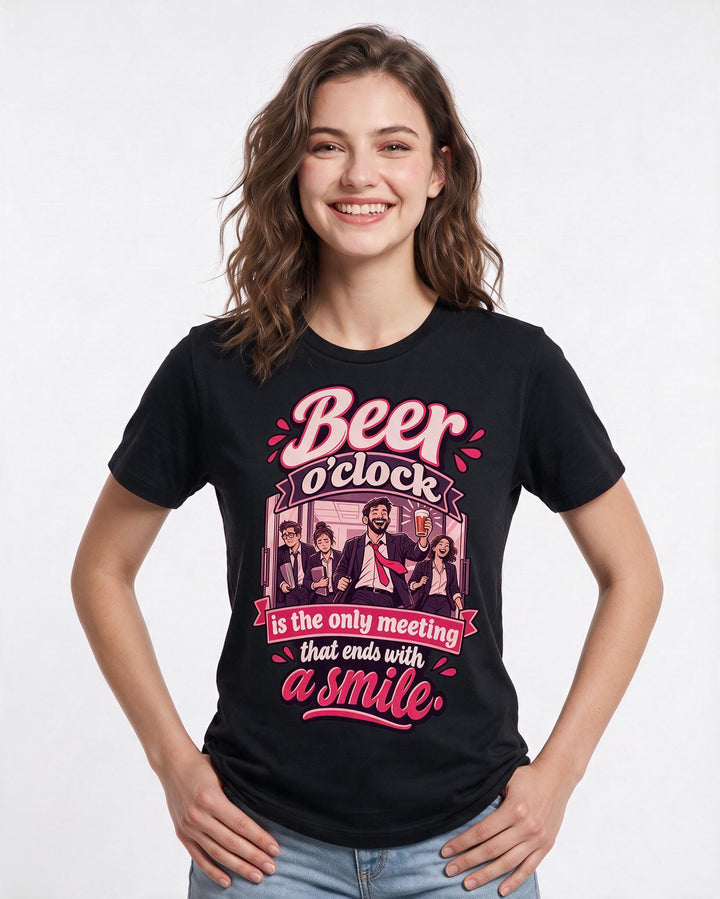 Beer Black T-Shirt for Women – Everyday Expression Graphic Tee product image 1