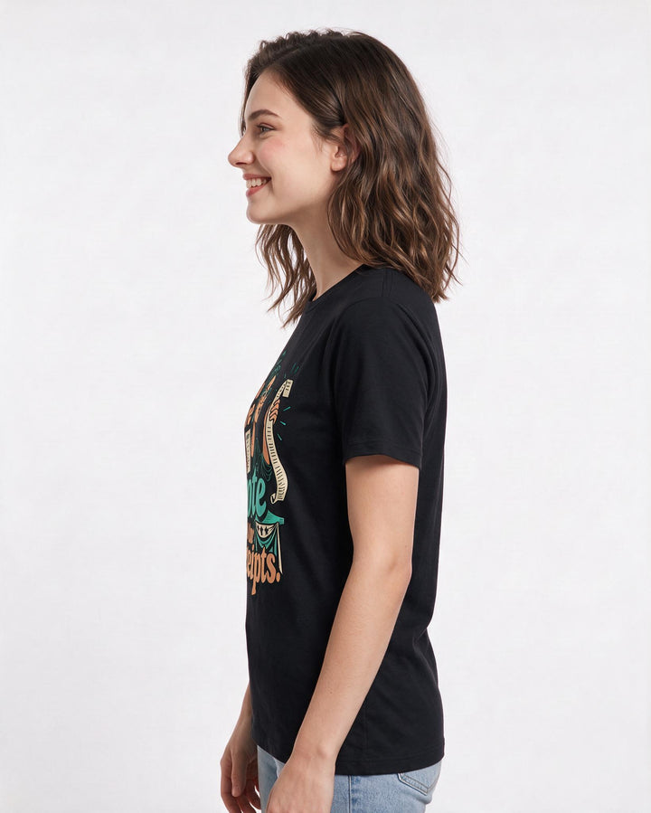 Political Statement Black T-Shirt for Women – Everyday Expression Graphic Tee product image 2