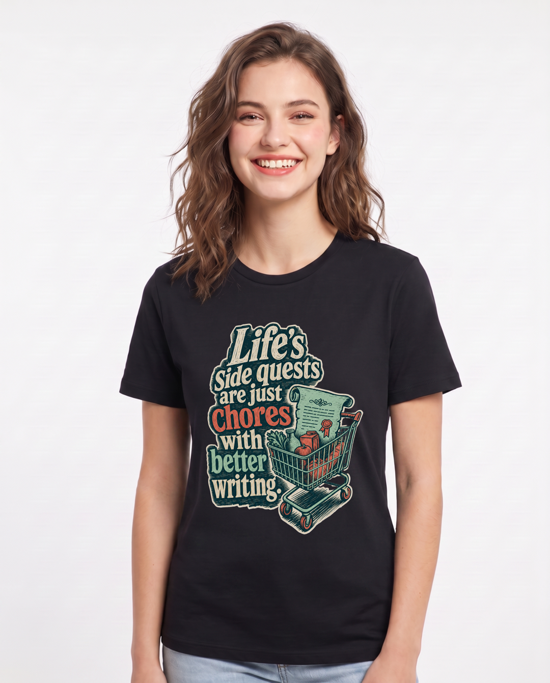 Gaming Black T-Shirt for Women – Game Night Graphic Tee product image 1