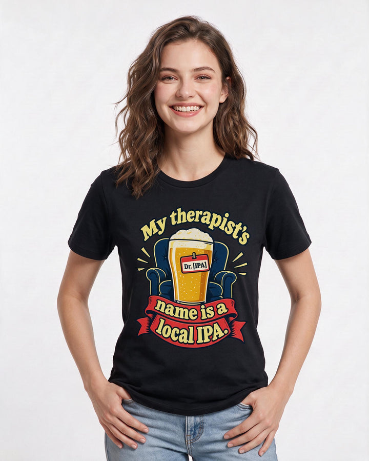 Beer Black T-Shirt for Women – Everyday Expression Graphic Tee product image 1