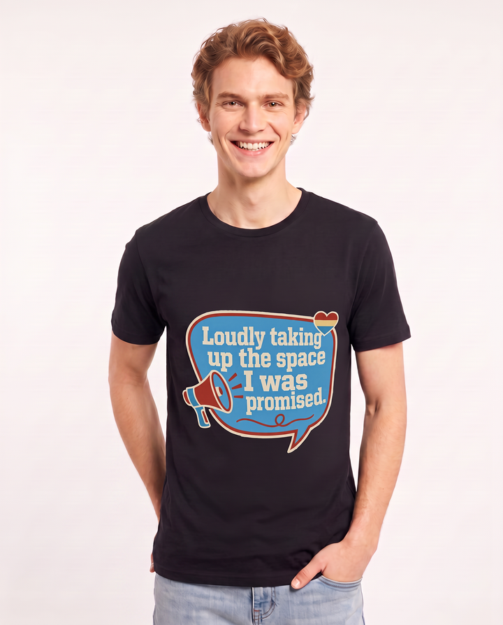 Graphic Men's Black T-Shirt - Loudly taking up the space I was product image 3