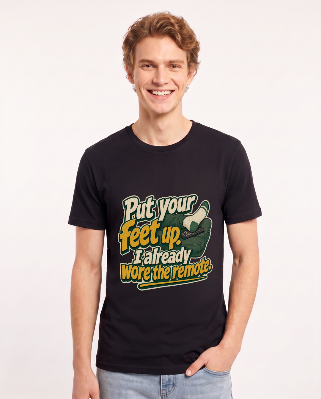 Couples Black T-Shirt for Men – Everyday Expression Graphic Tee product image 3