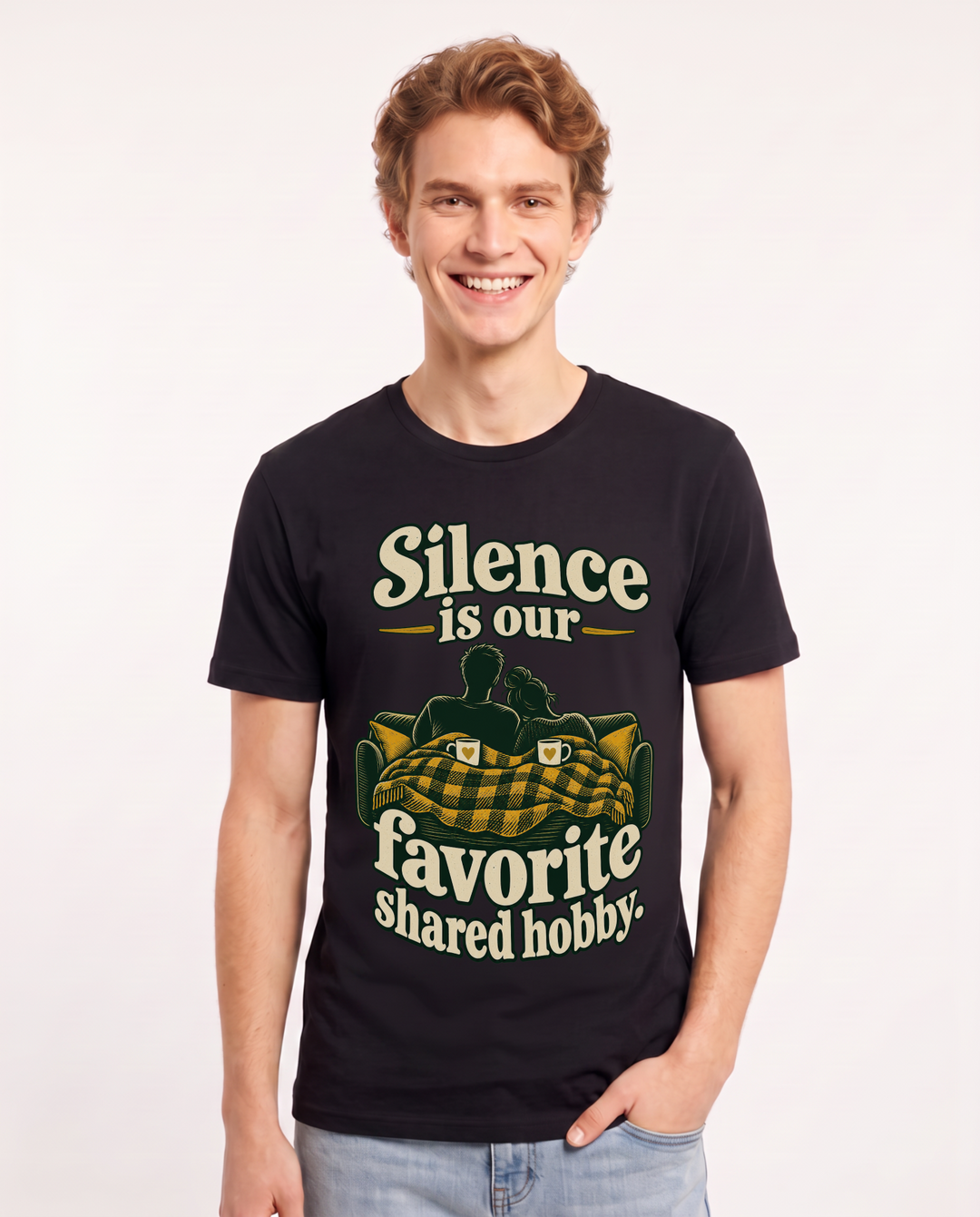 Couples Black T-Shirt for Men – Everyday Expression Graphic Tee product image 3