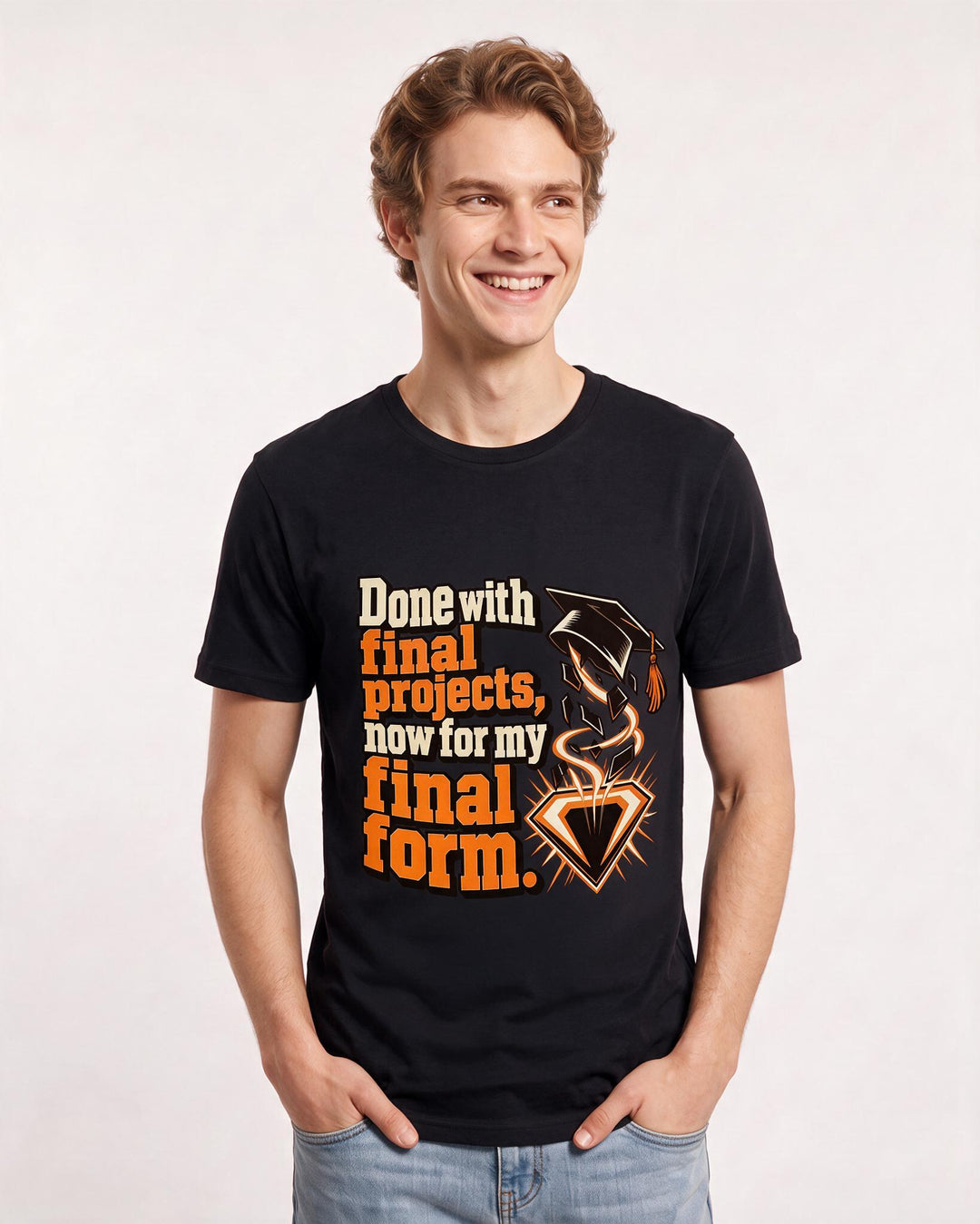 Graduation Black T-Shirt for Men – Everyday Expression Graphic Tee product image 1