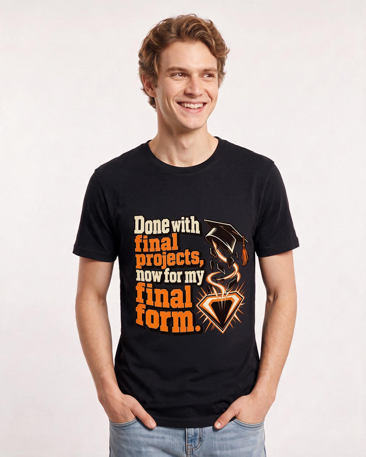 Graduation Black T-Shirt for Men – Everyday Expression Graphic Tee product image 1