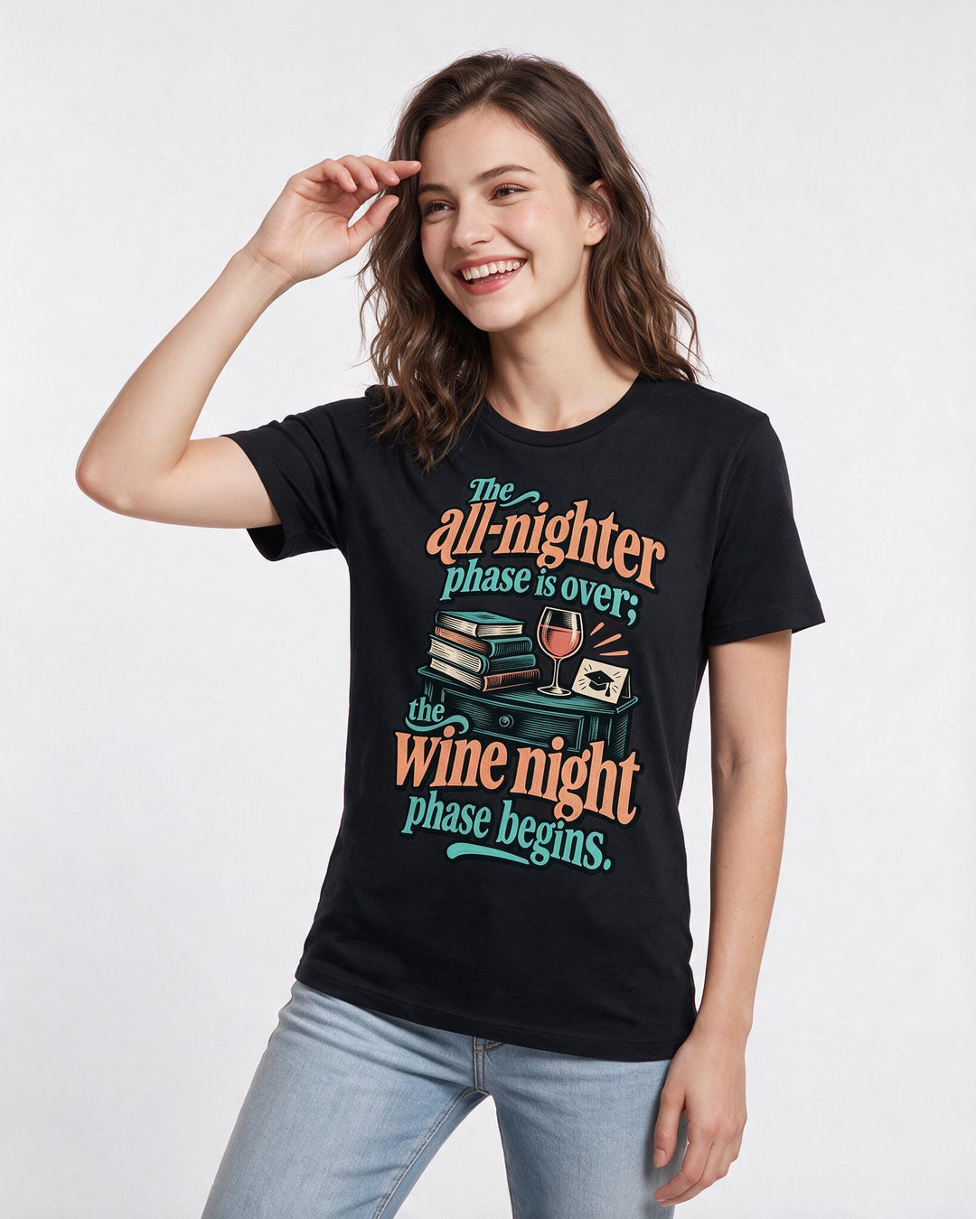 Graduation Black T-Shirt for Women – Everyday Expression Graphic Tee product image 1